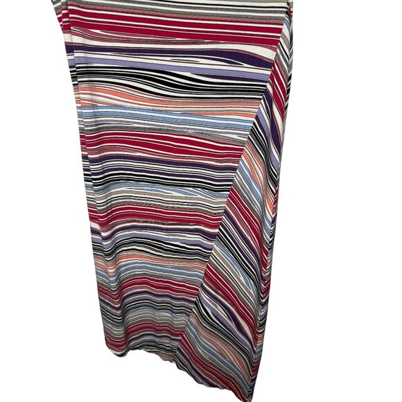 Chico’s Striped Tank Asymmetrical Dress Size 0 Small Stretch Casual - Picture 10 of 12